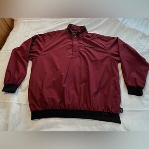 Men's Daniel Gray Golf Burgundy Pullover Windbreaker 1/4 Zip Jacket Size XL EUC